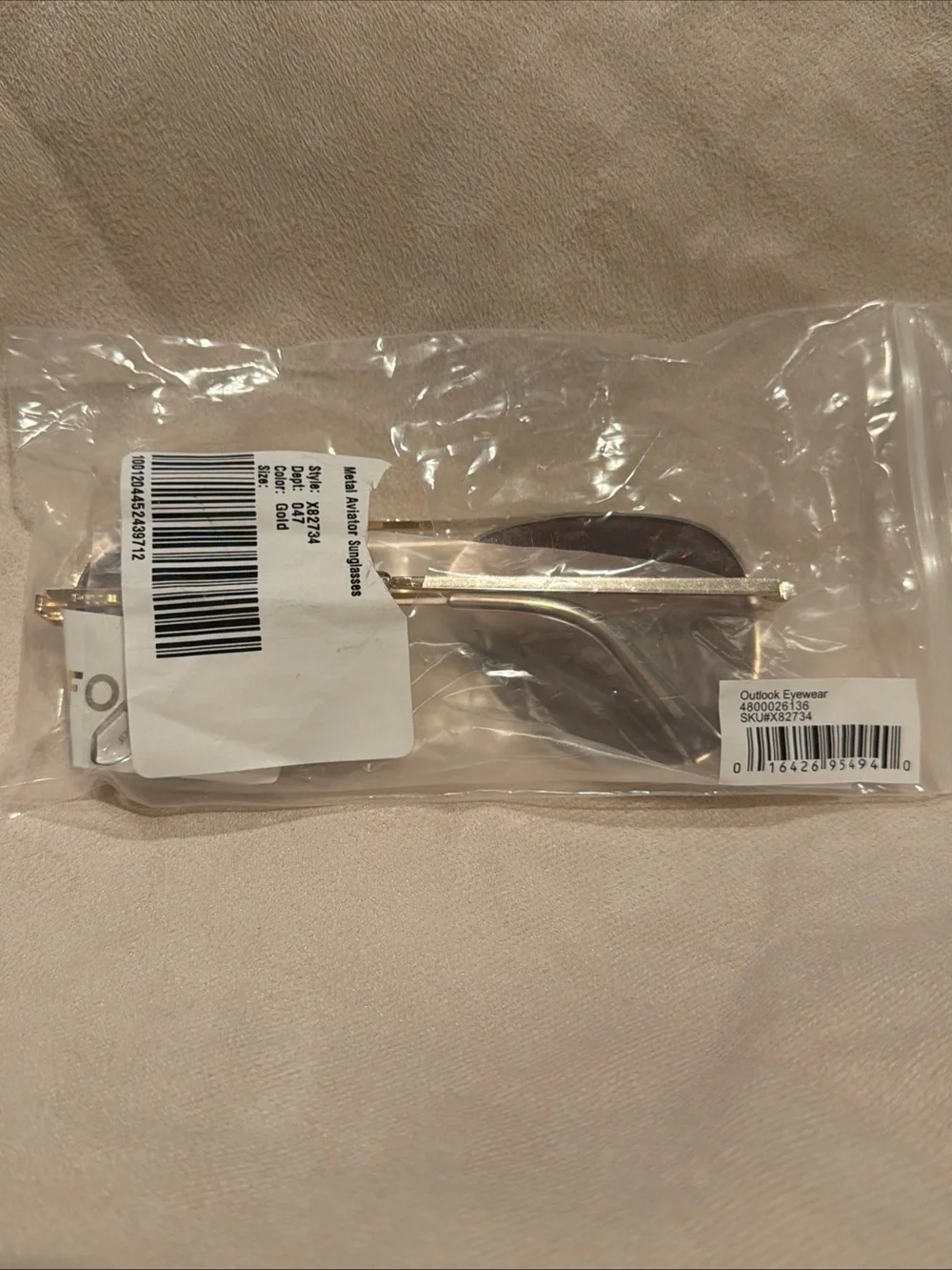 Fossil Metal Aviator X82734 Sunglasses Gold Tone Gold Mirror Unisex New